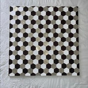 large decorative hexagon canvas x2